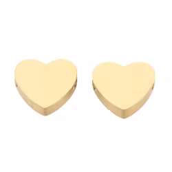 Guldfärgat rostfritt stål pärla hjärta med PVD plätering, 1 st