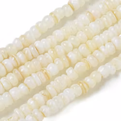 Snäckskalsrondeller 4x2 mm natur, 1 sträng