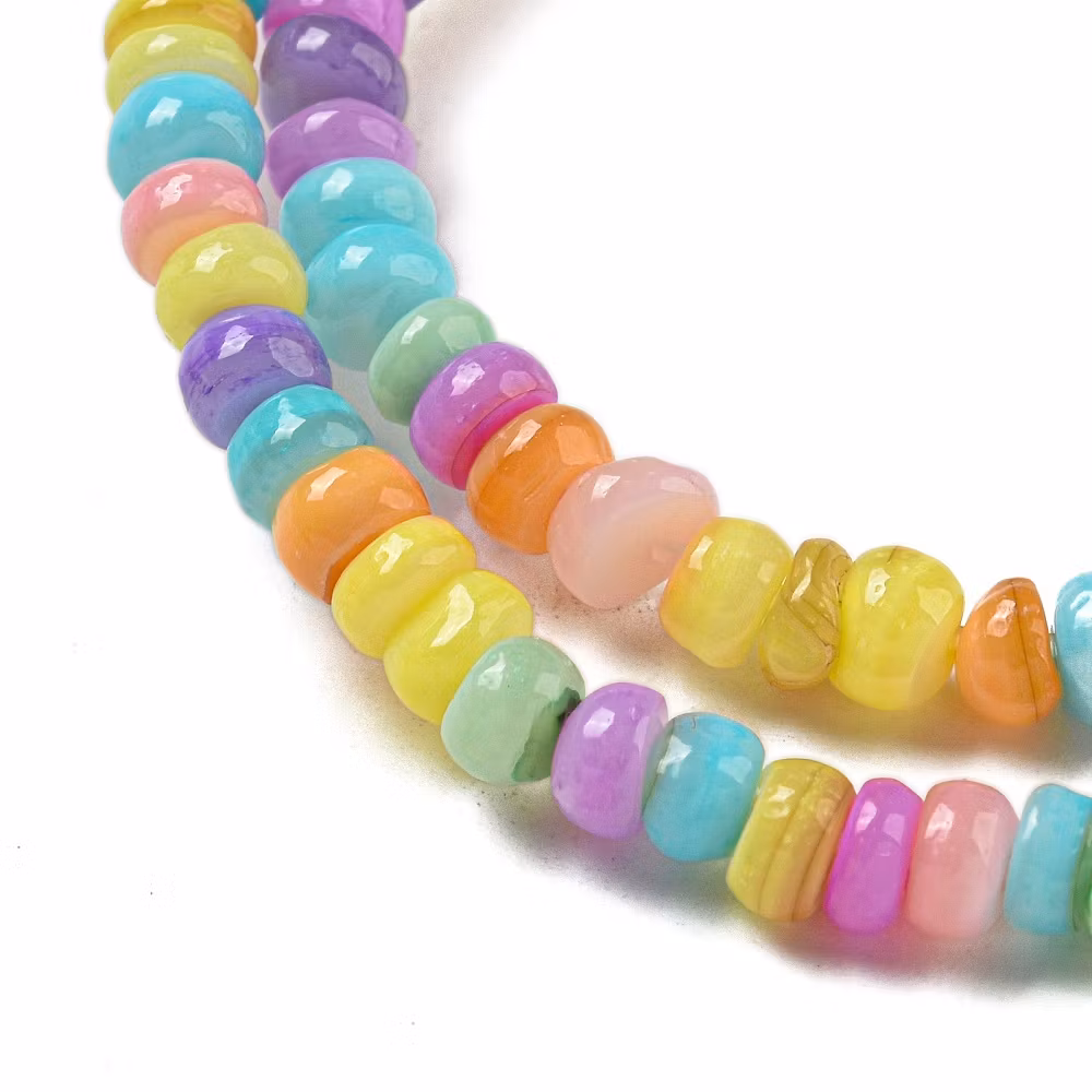 Snäckskalsrondeller 4x2 mm mix, 1 sträng