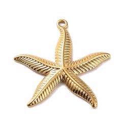 Guldfärgat rostfritt stål hänge sjöstjärna med PVD plätering