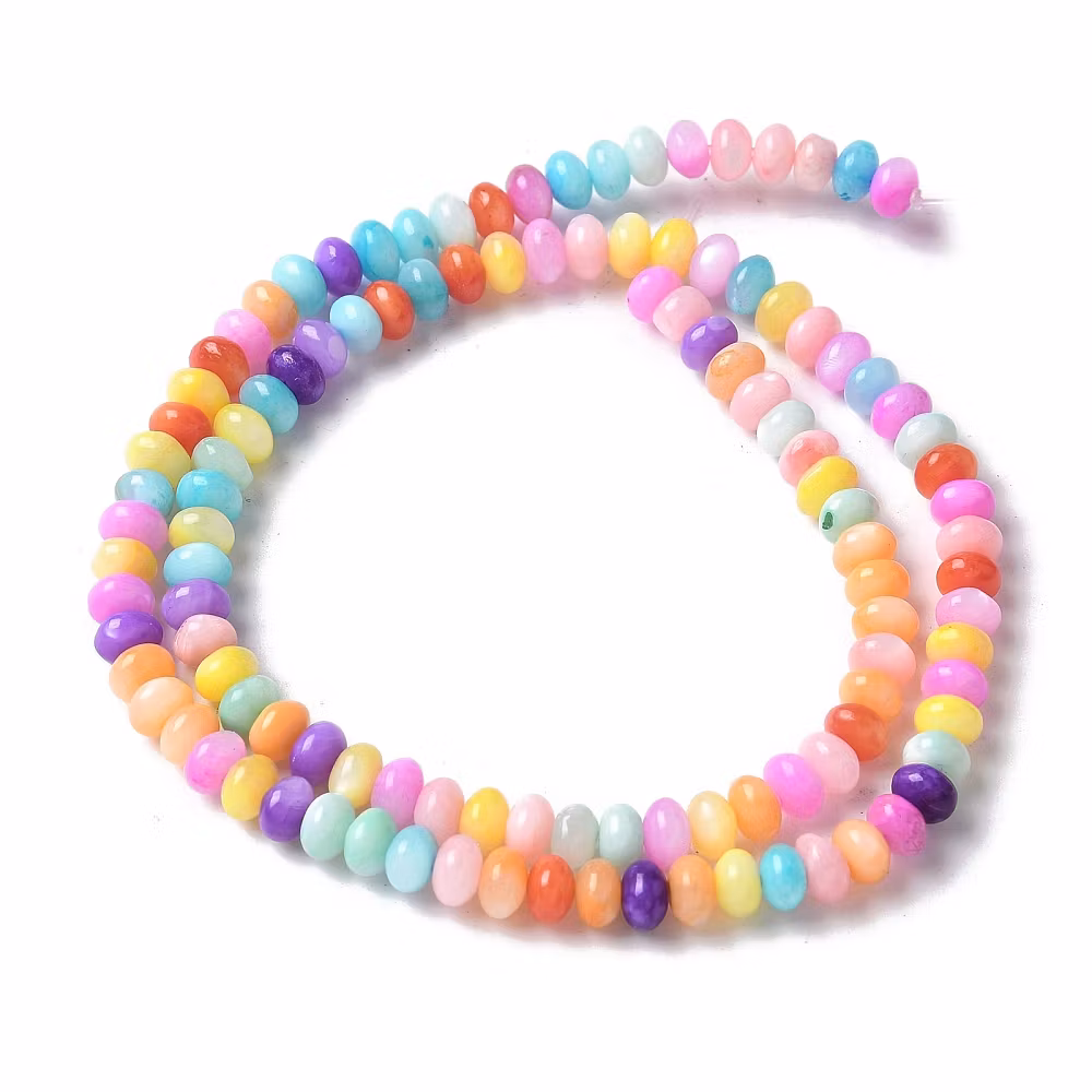 Snäckskalsrondeller 5x3 mm mix, 1 sträng