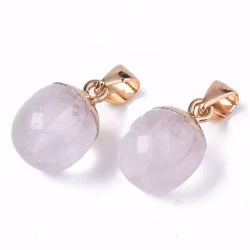 Guldfärgat hänge rosenkvarts, 1 st