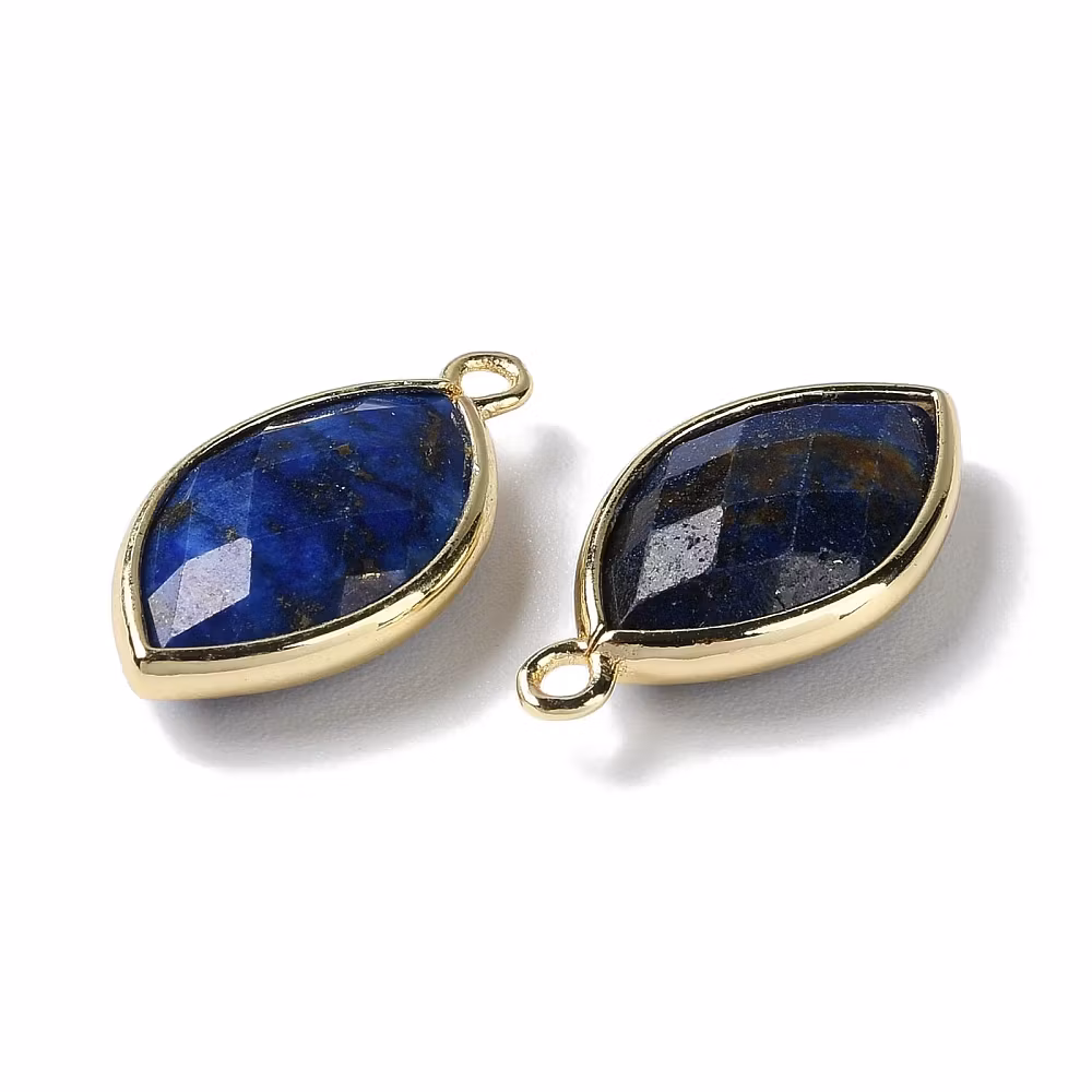 Guldfärgad avlång berlock lapis, 1 st