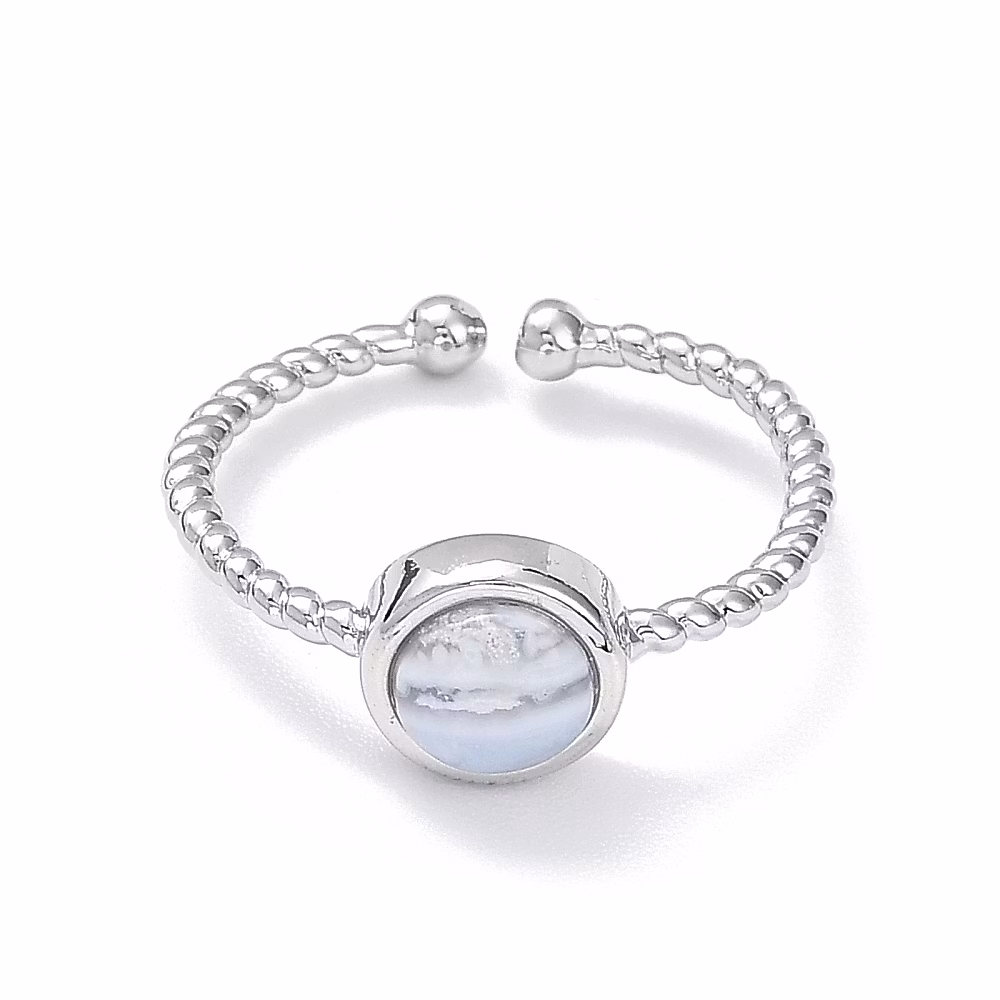 Blue lace agate ring