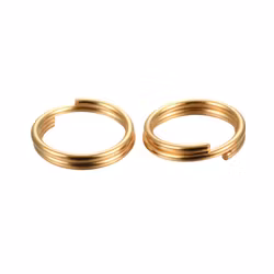 Guldfärgat rostfritt stål dubbelringar 6 mm med PVD plätering, ca 100 st