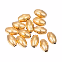 Guldfärgat rostfritt stål ovala pärlor, 10 st