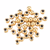 Guldfärgat rostfritt stål pärlor 8 mm med PVD plätering, 50 st