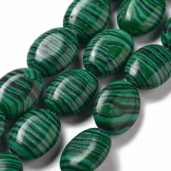 Malakit flat oval liten bumling, 1 st