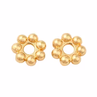 Guldfärgat rostfritt stål daisys 3 mm med 18k plätering, 20 st