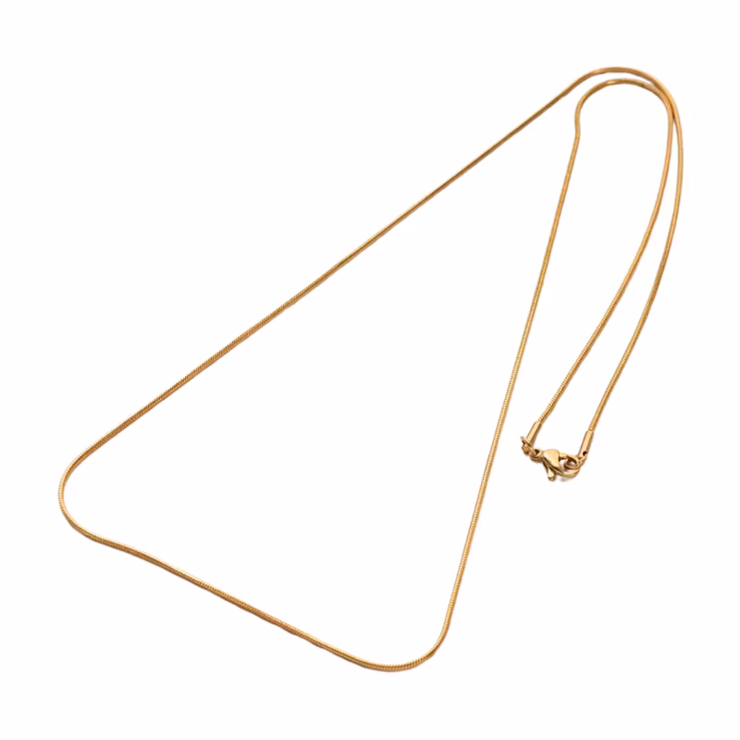 Guldfärgat rostfritt stål snakechain 60 cm med PVD plätering, 1 st