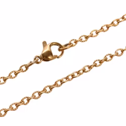 Guldfärgat rostfritt stål mönstrad kedja 2 mm med klolås 45 cm med PVD plätering, 1 st