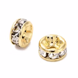Guldfärgat kirurgiskt stål strassrondeller 6 mm med PVD plätering, 10 st