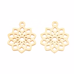 Guldfärgat rostfritt stål hänge Sahasrara, 1 st