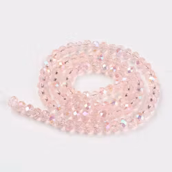 Facetterade abacus 2.5x2 mm ljusrosa AB, 1 sträng
