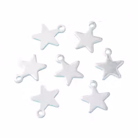 Silverfärgat rostfritt stål berlocker små stjärnor, 10 st
