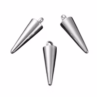 Silverfärgat rostfritt stål berlock spike/kon, 1 st