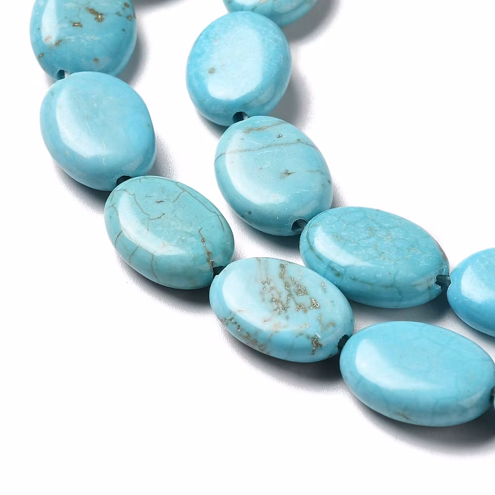 Howlite turkos liten flat sten, 1 st