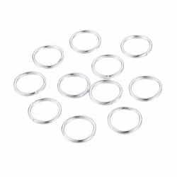 Silverfärgat rostfritt stål bindringar 5 mm, ca 100 st