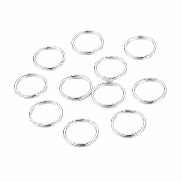 Storpack: Silverfärgat rostfritt stål bindringar 5 mm, ca 100 st