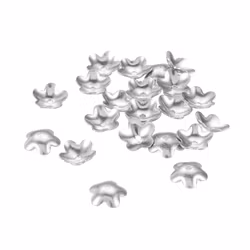 Kirurgiskt stål pärlhattar blomma 5.5 mm, ca 10 st