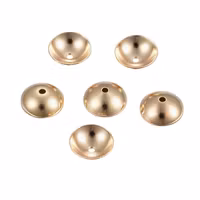 Guldfärgat rostfritt stål pärlhattar 6 mm med 18k plätering, 50 st