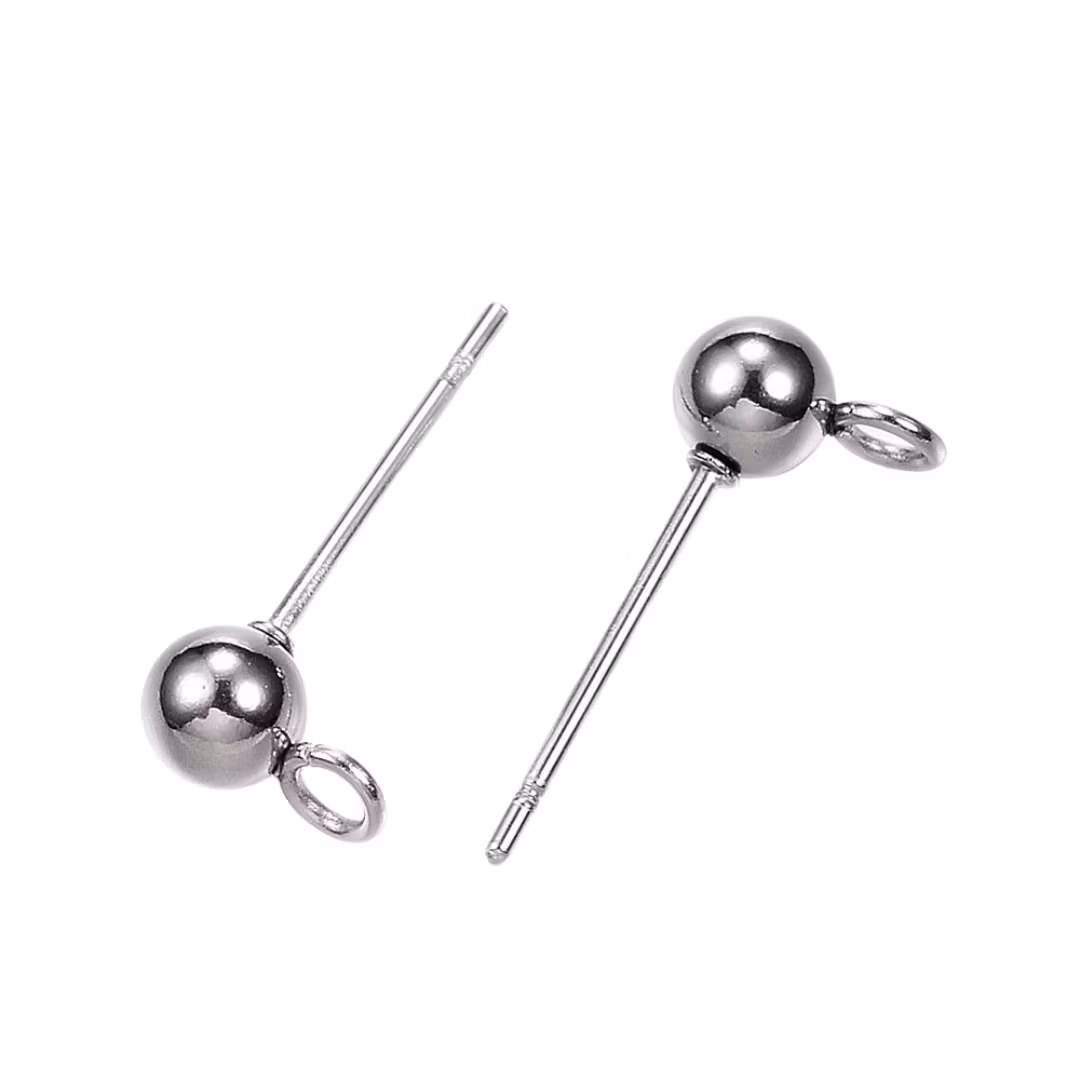 Kirurgiskt stål stiftörhängen, 10 st