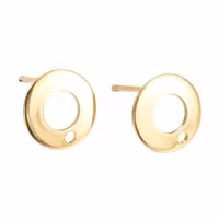 Guldfärgat rostfritt stål stiftörhängen cirkel, 10 st