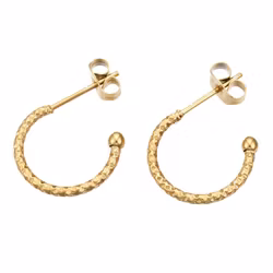 Guldfärgat kirurgiskt stål halva creoler med PVD plätering, 1 par