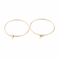 Guldfärgat kirurgiskt stål creoler 20 mm med 18k guldplätering, 100 st