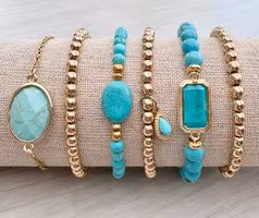 Howlite turkos liten flat sten, 1 st