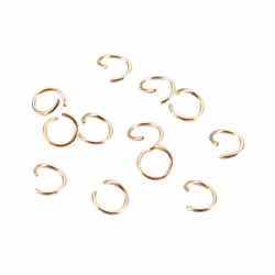 Guldfärgat rostfritt stål bindringar 3 mm, ca 20 st