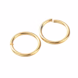 Guldfärgat rostfritt stål bindringar 8 mm med 18k plätering, ca 500 st