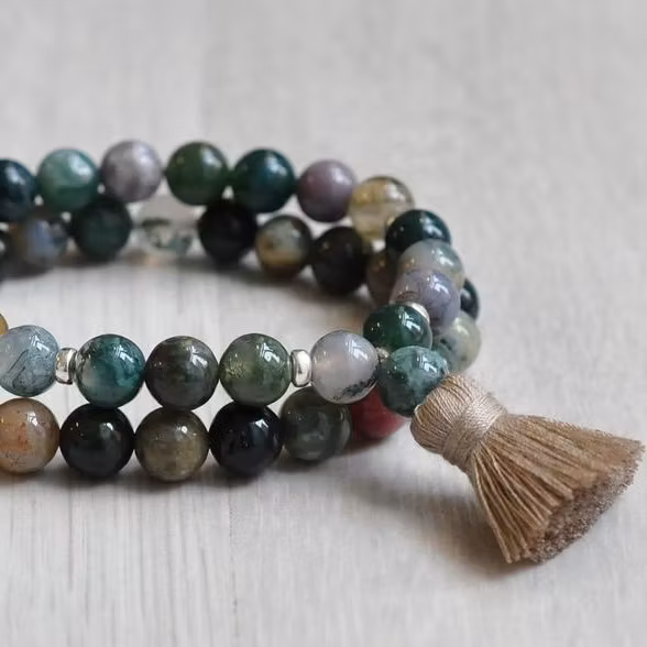 Indian agate 8 mm, 5 strängar