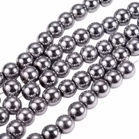 Antikfärgad hematit runda 8 mm, 1 sträng