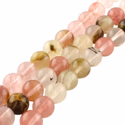 Watermelon kvarts rosamelerade 4 mm, 1 sträng