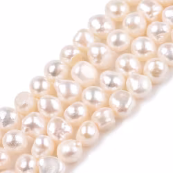 Sötvattenspärlor natur ca 6 mm, 1 sträng