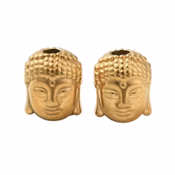 Guldfärgat rostfritt stål liten buddha med PVD plätering, 1 st