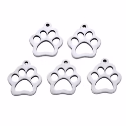 Kirurgiskt stål berlocker tassar, 10 st