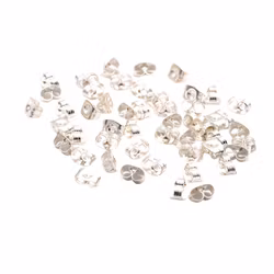 Silverfärgat rostfritt stål ear nuts, ca 20 st