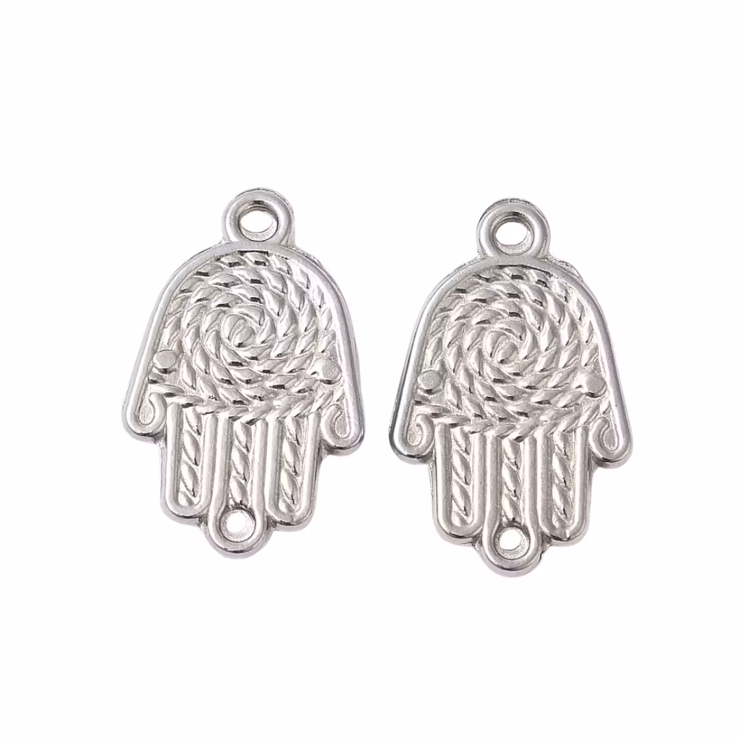 Rostfritt stål connector hamsa, 1 st