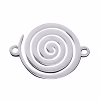 Rostfritt stål connector flat rund swirl, 1 st