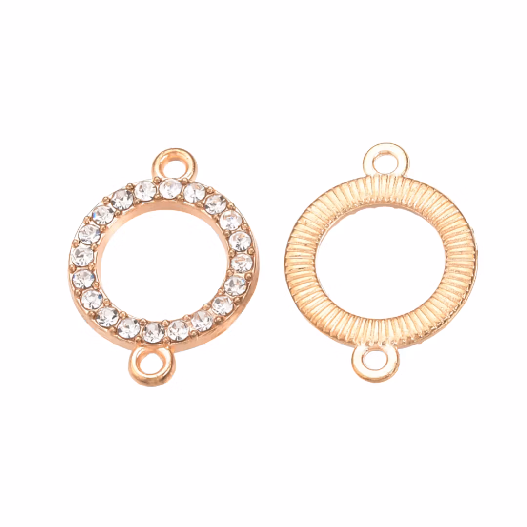 Guldfärgad connector strassring, 1 st