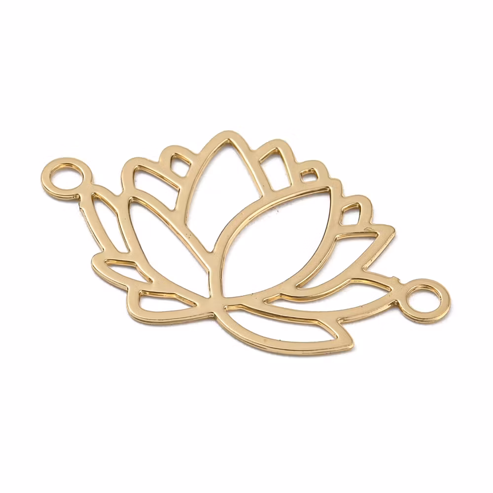 Guldfärgad connector tunn lotus, 1 st