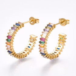 Guldfärgade örhängen hoops multi, 1 par