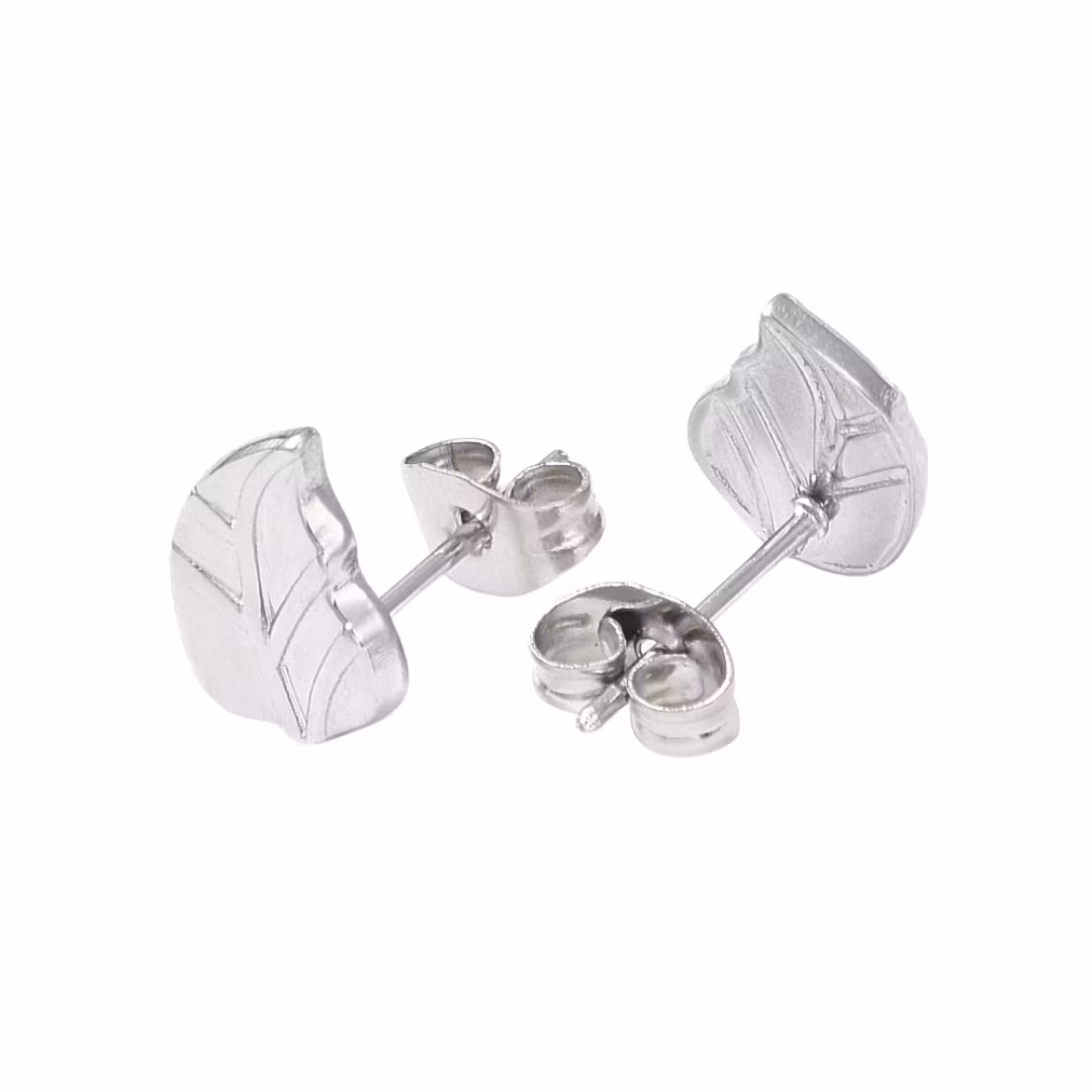 Rostfritt stål örhängen löv, 1 par