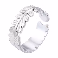 Rostfritt stål ring löv