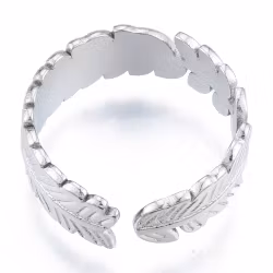 Rostfritt stål ring löv