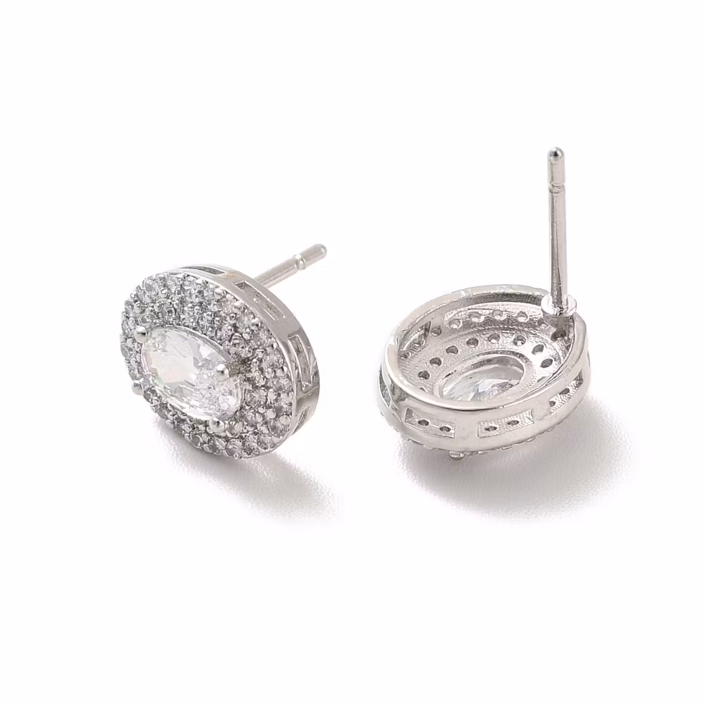 Örhängen ovala platinum, 1 par