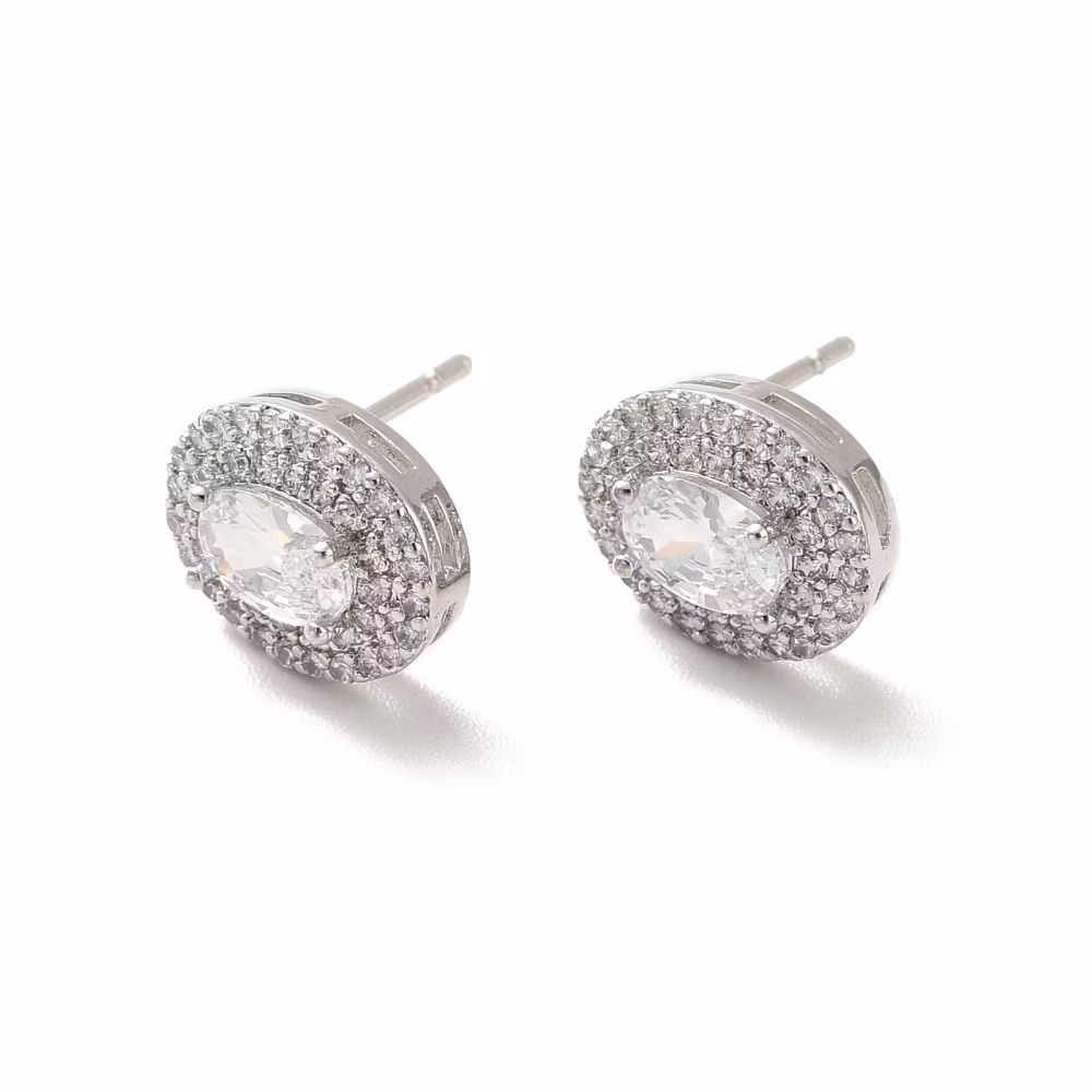 Örhängen ovala platinum, 1 par