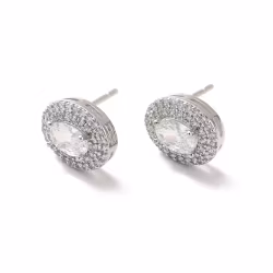 Örhängen ovala platinum, 1 par